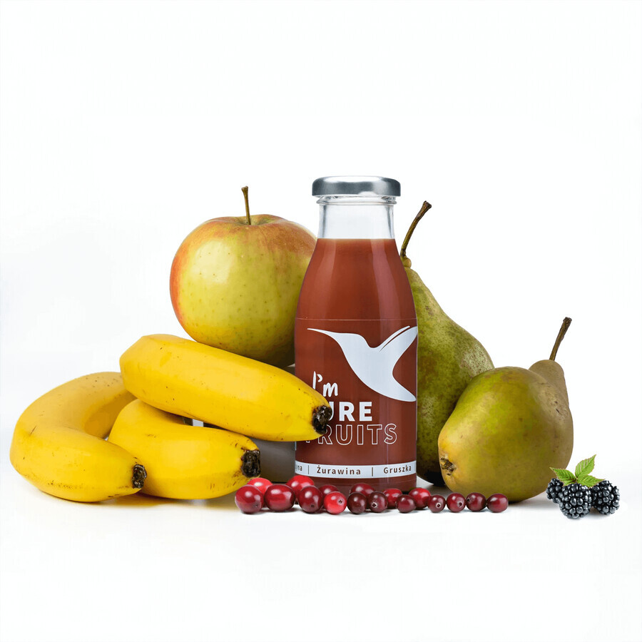Collibre Pure Fruits, jus de fruits en purée, mûre, poire et canneberge, 250 ml