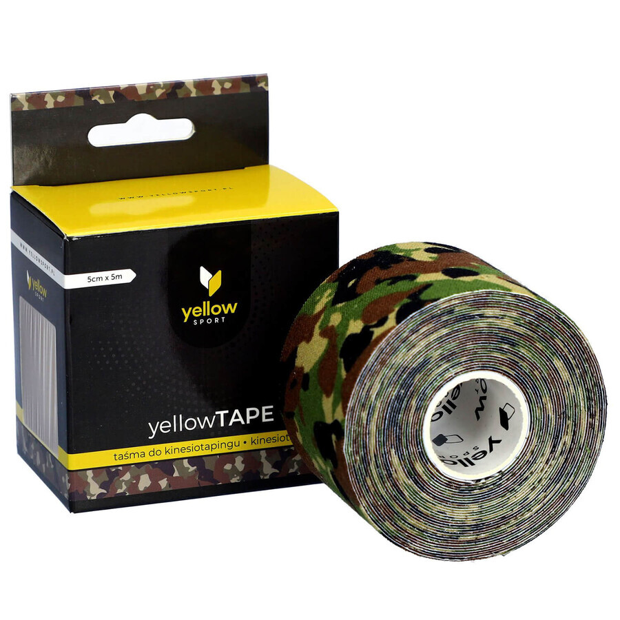 YellowSport YellowTape, Kinesiotaping-Band, grün marokko, 5 cm x 5 m