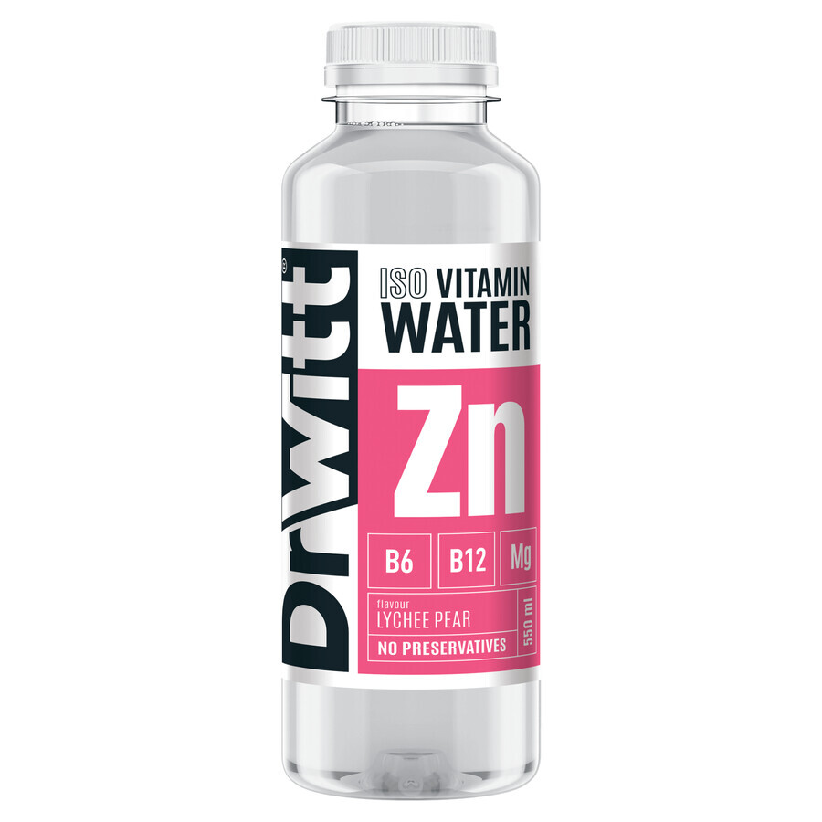 DrWitt Iso Vitamine Water, isotone drank, lychee en peer, 550 ml