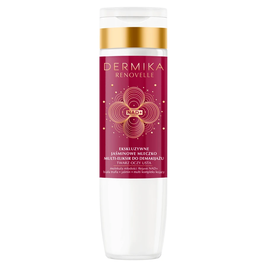 Dermika Renovelle, lait démaquillant multi-élixir exclusif au jasmin pour le visage, les yeux et les lèvres, 200 ml