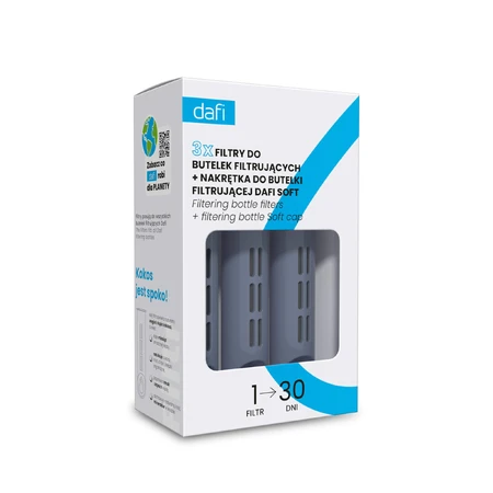 Set Dafi, filtre pour bouteille, 3 pièces + Bouchon de bouteille souple, acier, 1 pièce
