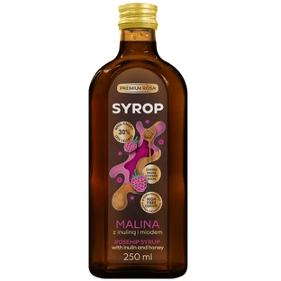 Premium Rosa Rose Syrup avec inuline et miel, 250 ml