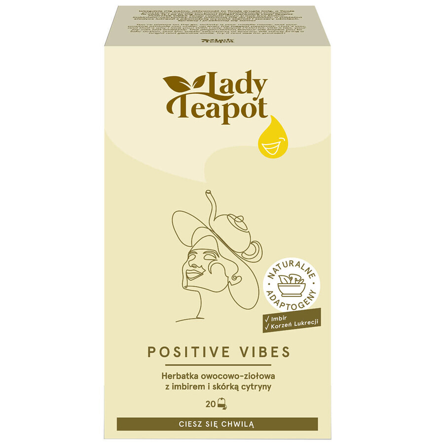 Lady Teapot Positive Vibes, tisane aux fruits et aux herbes, 20 sachets