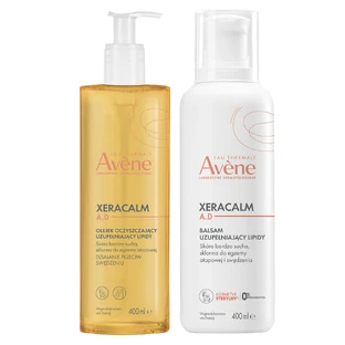 Avene XeraCalm A.D kit, rückfettende Lotion für Gesicht und Körper, sehr trockene, atopische und juckende Haut, 400 ml + rückfettendes Reinigungsöl, 400 ml
