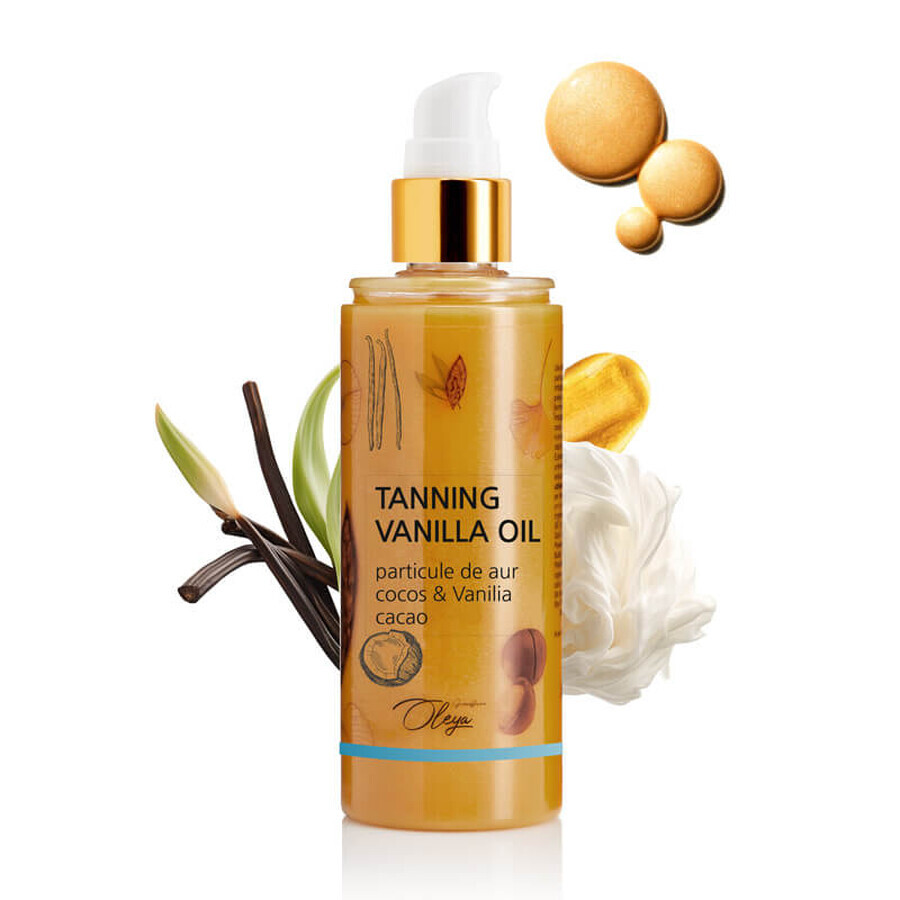 Huile scintillante avec des particules d'or et de vanille, 125 ml, Oleya