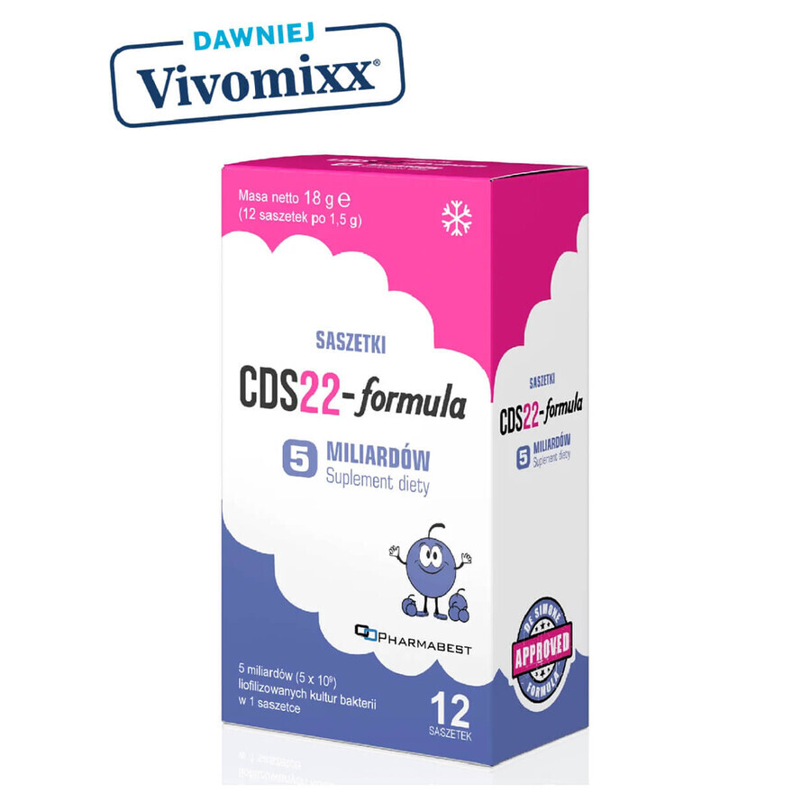 CDS22-Formula 5 miljard (voorheen Vivomixx Sachets), poeder voor orale suspensie, bosbessensmaak, 10 sachets