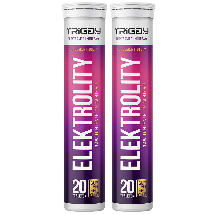 Triggy Electrolytes set, grapefruit-cranberry flavor, 2 x 20 effervescent tablets