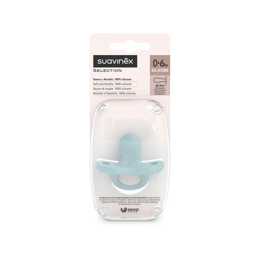 Silikon-Schnuller SX Pro Colour Essence, 0-6 Monate, Blau, Suavinex