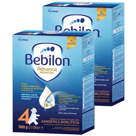 Set Bebilon Advance Pronutra 4 Junior, fórmula nutritiva a base de leche, a partir de 2 años, 2 x 1000 g