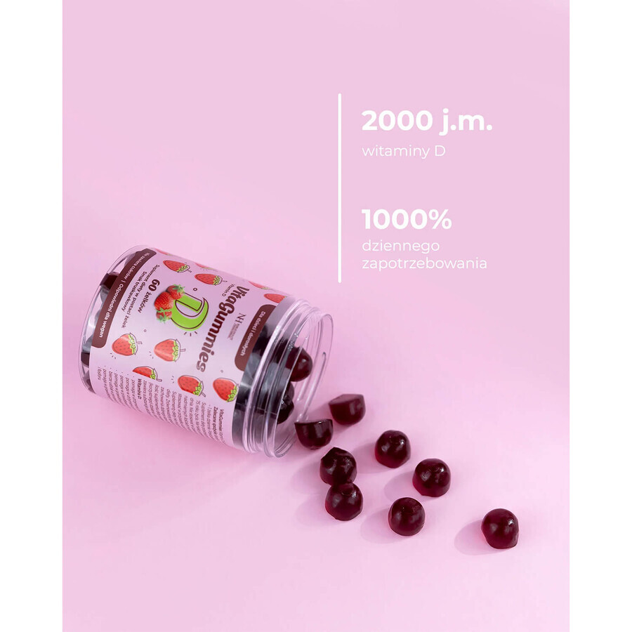 Noble Health VitaGummies Vitamina D, aromă de căpșuni, 60 unități