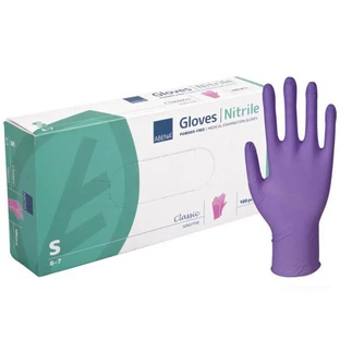 Abena, nitril handschoenen, niet-steriel, poedervrij, paars, maat S, 100 stuks