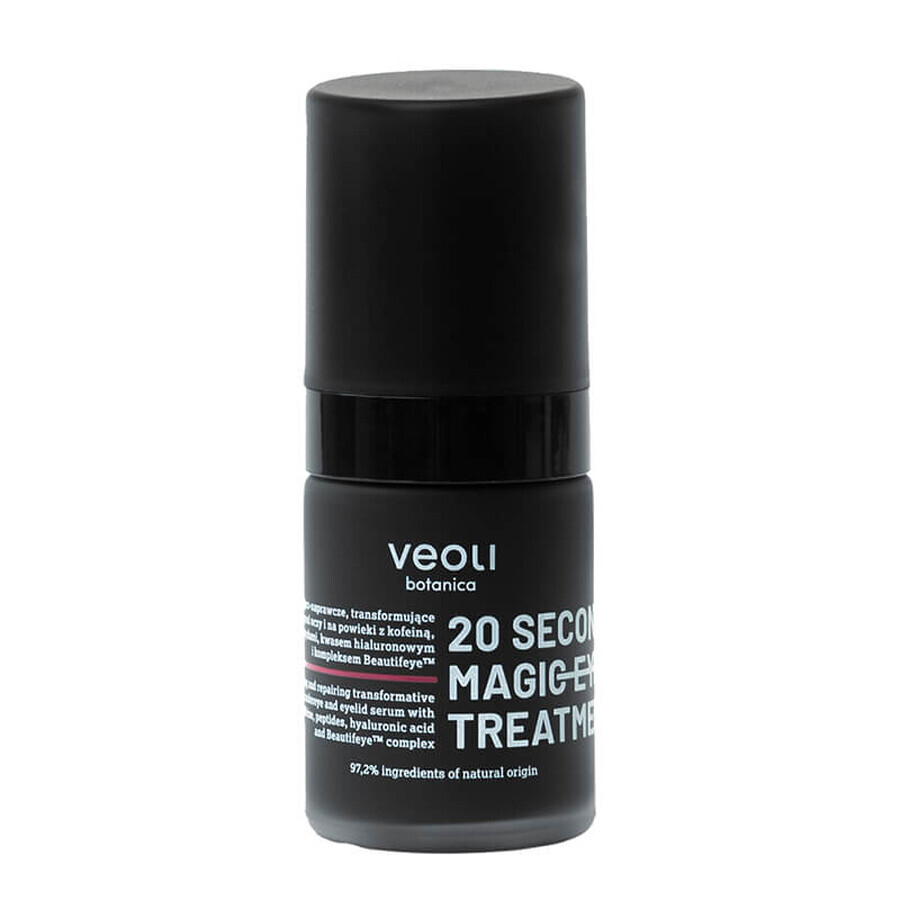 Veoli Botanica 20 Seconds Magic Eye Treatment, ser lifting și reparator pentru ochi și pleoape, 15 ml