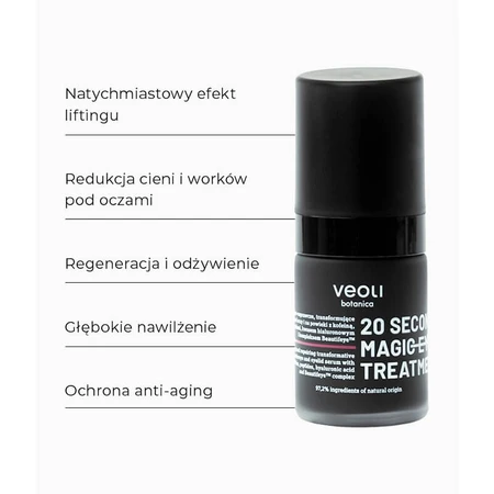 Veoli Botanica 20 Seconds Magic Eye Treatment, liftend en herstellend oog- en ooglid serum, 15 ml