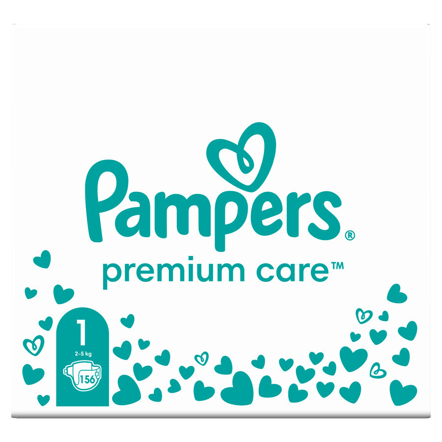 Pampers Premium Care, Windeln Größe 1, 2-5 kg, 156 Stück