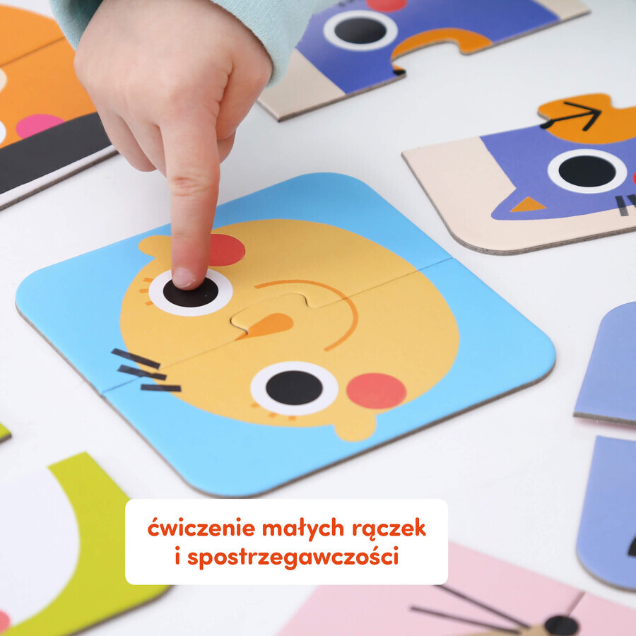 CzuCzu Apilar mitades, puzzle para niños, a partir de 15 meses, Caras, 16 piezas