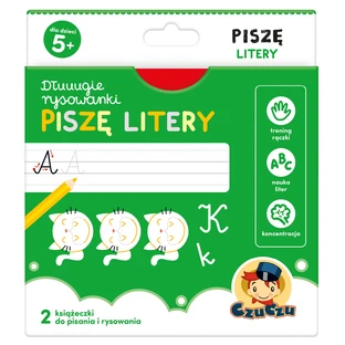 CzuCzu Dłuuugie rysowanki Piszę litery, 2 books for children, from 5 years old