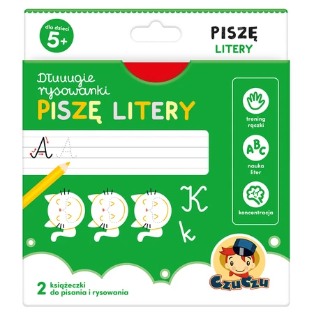 CzuCzu Dłuuugie rysowanki Piszę litery, 2 books for children, from 5 years old