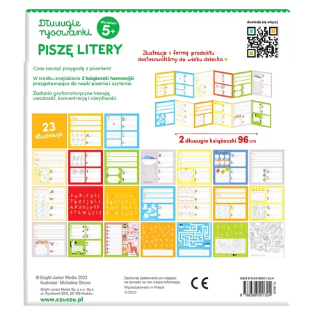CzuCzu Dłuuugie rysowanki Piszę litery, 2 books for children, from 5 years old