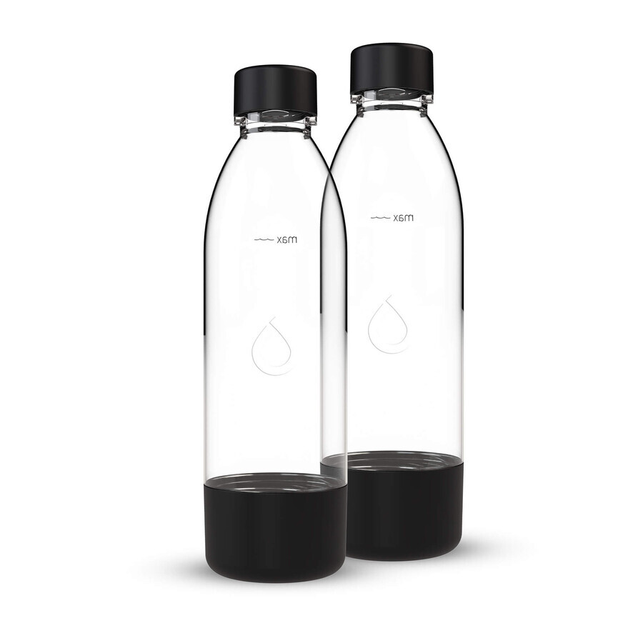Dafi PushAir, bottiglia per carbonatore, nera, 0,7 l, 2 pezzi CONFEZIONE DIFETTOSA