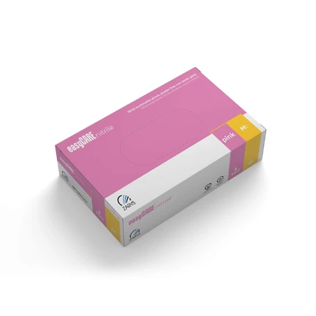EasyCare Nitrile, gants en nitrile, non stériles, non poudrés, rose, taille M, 100 pièces