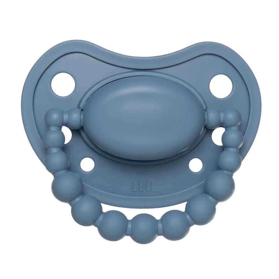 Luu Kids, pacifier, positioning, silicone, Cloudy Blue, from 6 months, 1 piece