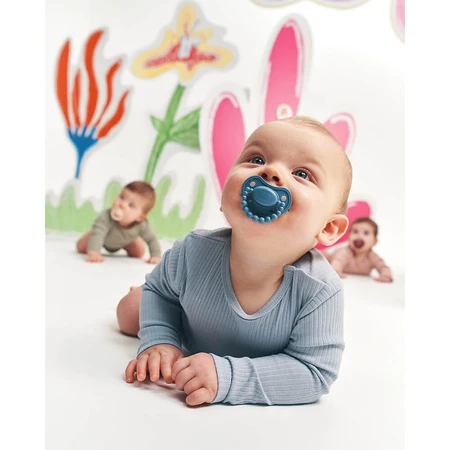 Luu Kids, pacifier, positioning, silicone, Cloudy Blue, from 6 months, 1 piece