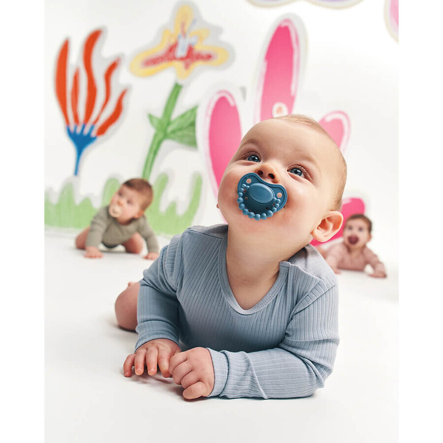 Luu Kids, pacifier, positioning, silicone, Cloudy Blue, from 6 months, 1 piece