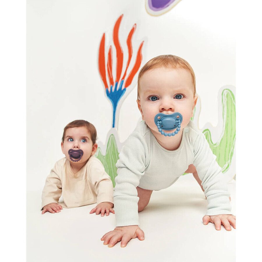 Luu Kids, pacifier, positioning, silicone, Cloudy Blue, from 6 months, 1 piece
