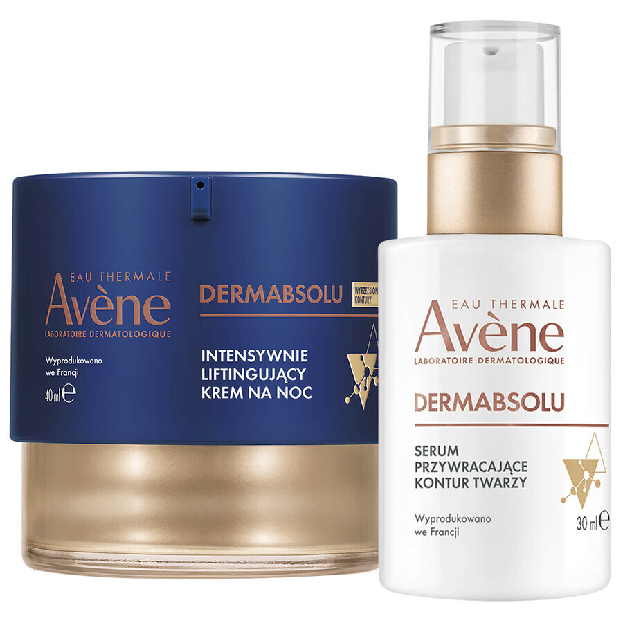 Avene Dermabsolu set, facial contour restoring serum, 30 ml + intensive lifting night cream, 40 ml
