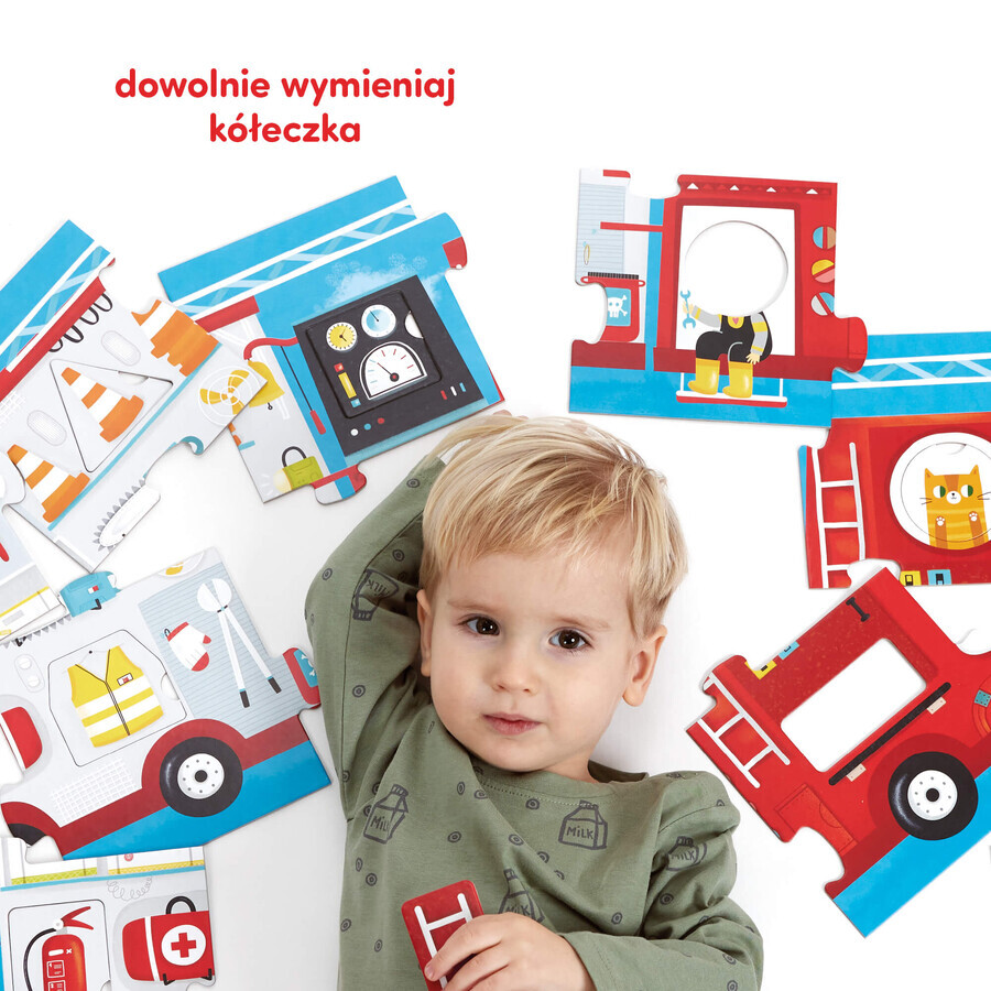 CzuCzu Camion dei pompieri, puzzle a buchi per bambini, da 2 anni, 23 elementi