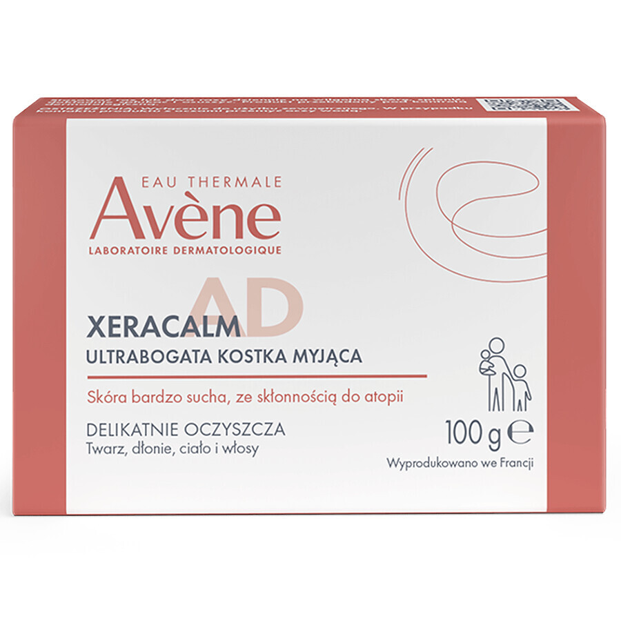 Avene XeraCalm A.D, barretta lavante dalla texture ultra ricca, 100 g