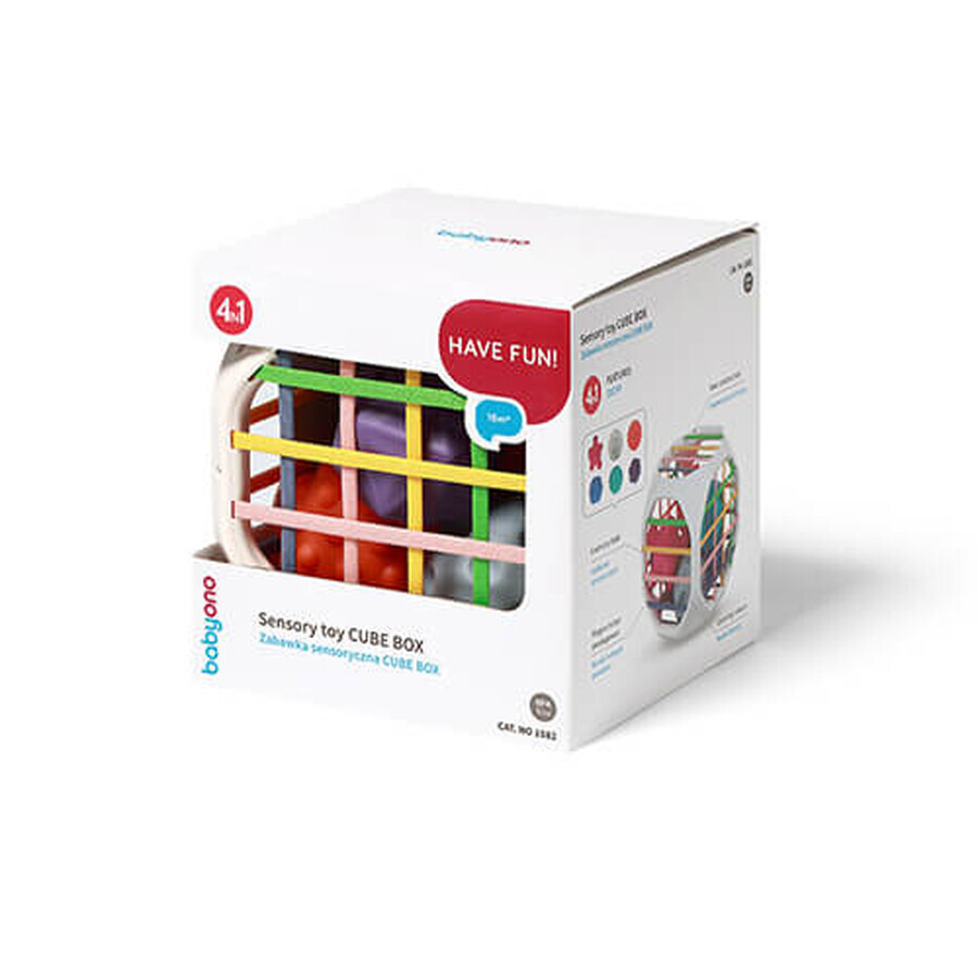 BabyOno, juguete sensorial, caja cúbica, a partir de 18 meses, 1 pieza