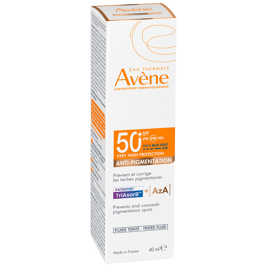Avene Sun, protezione solare extra alta, fluido colorato anti-pigmentazione, SPF 50+, 40 ml