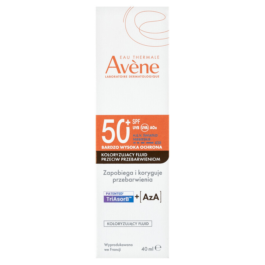 Avene Sun, protezione solare extra alta, fluido colorato anti-pigmentazione, SPF 50+, 40 ml