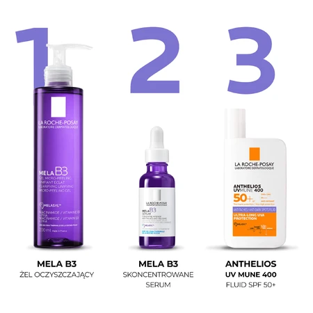La Roche-Posay Anthelios UVMUNE400, anti-pigmentation fluid with Melasyl, SPF 50+, 50 ml + cosmetic bag free