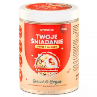 Supersonic Your Breakfast, copos de avena proteicos con colágeno sabor plátano y fresa, 420 g