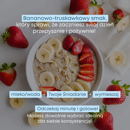 Supersonic Your Breakfast, copos de avena proteicos con colágeno sabor plátano y fresa, 420 g