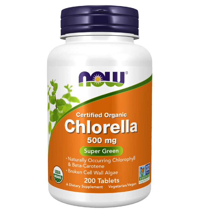 Now Foods Chlorella 500 mg, 200 tablets
