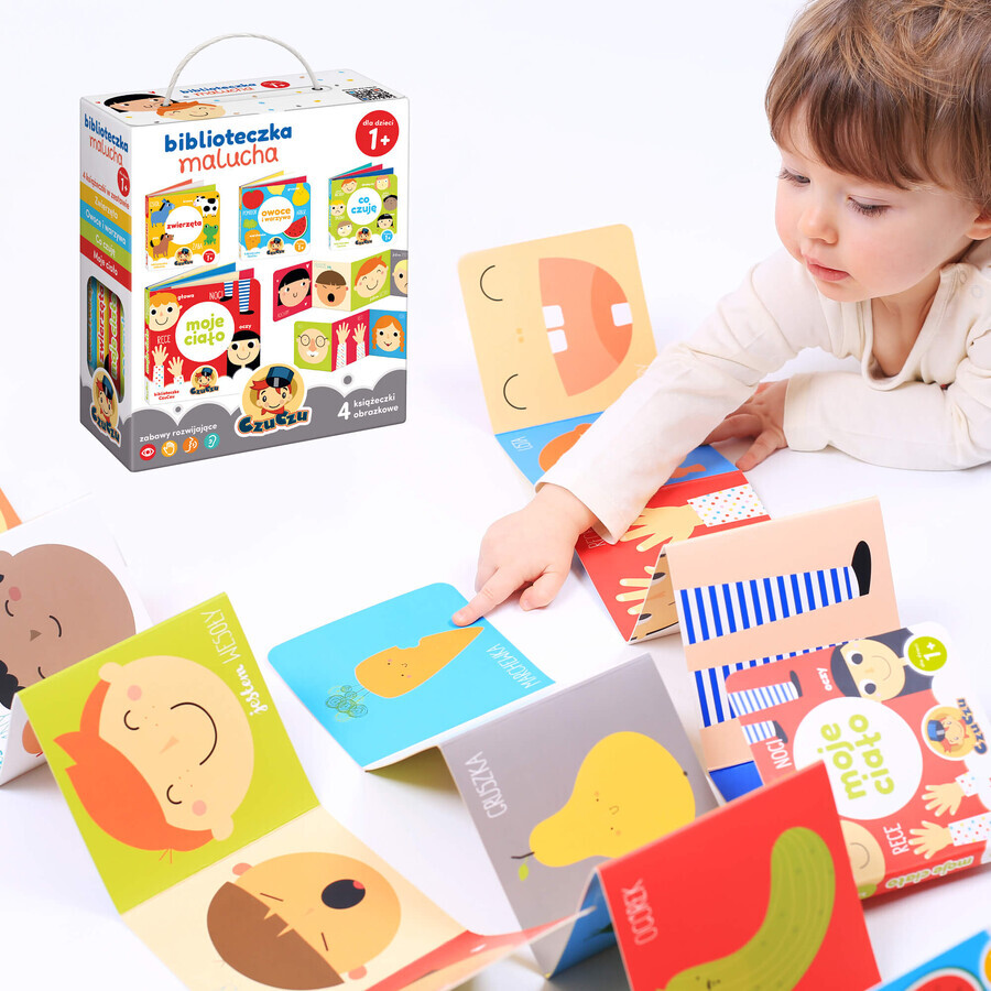 CzuCzu Kleine boekenkast, 4 boeken voor kinderen, vanaf 12 maanden