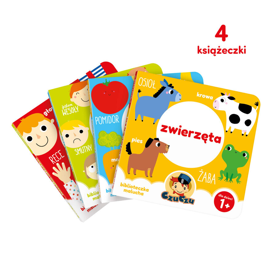 CzuCzu Kleine boekenkast, 4 boeken voor kinderen, vanaf 12 maanden