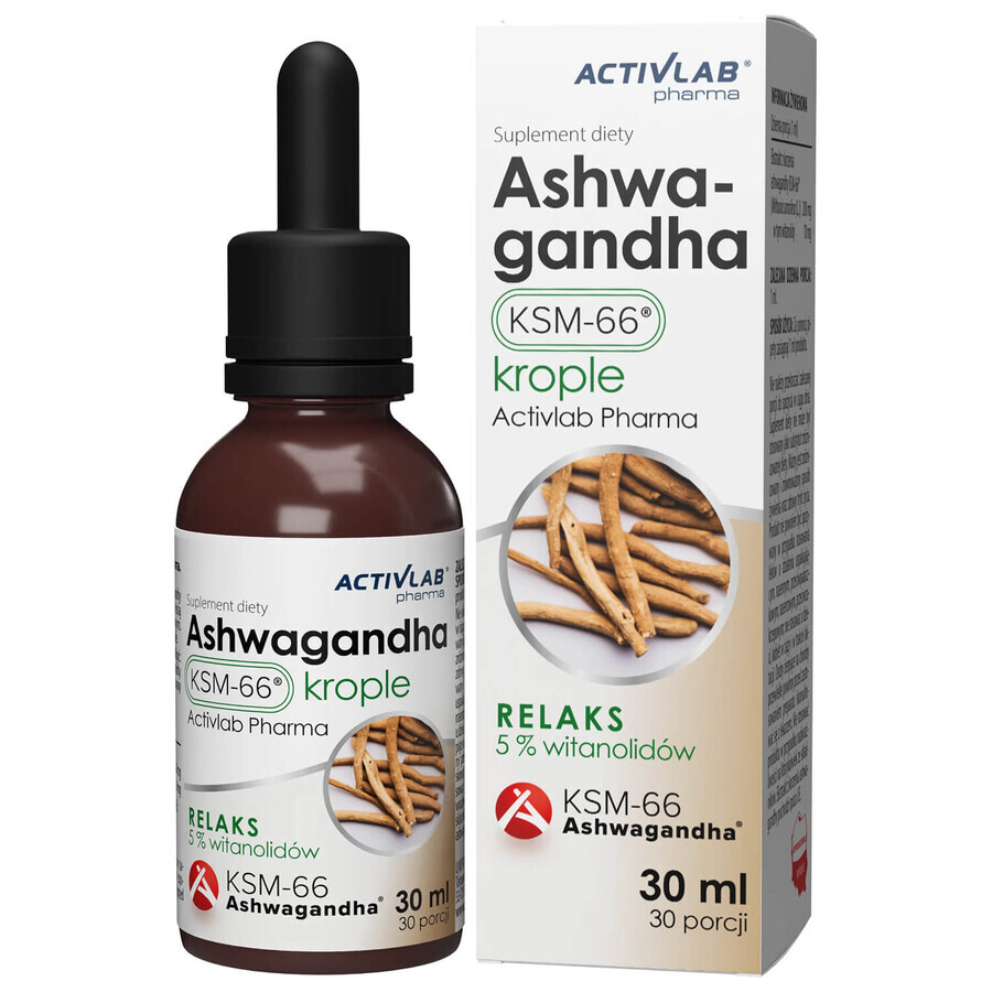 ActivLab Pharma Ashwagandha KSM-66, gotas, 30 ml