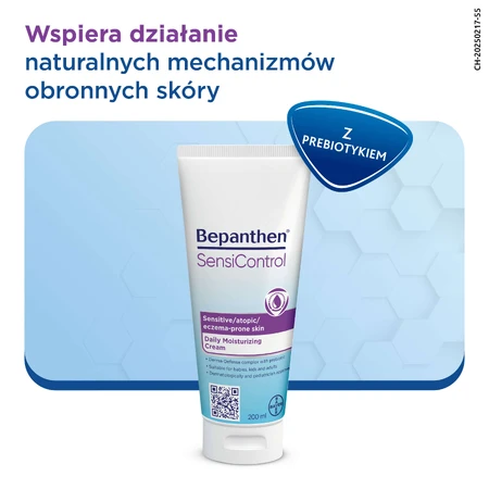 Bepanthen SensiControl, crème hydratante quotidienne pour bébés, enfants et adultes, peau atopique, 200 ml