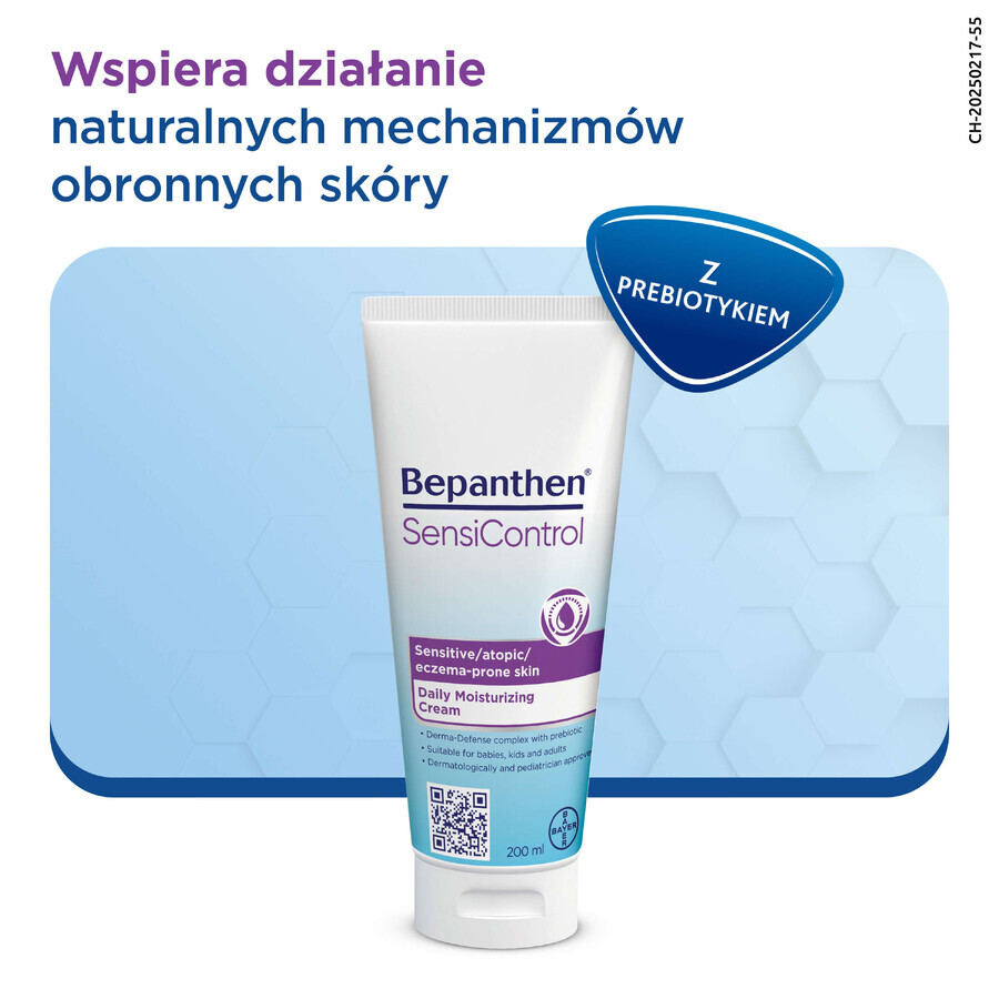 Bepanthen SensiControl, crème hydratante quotidienne pour bébés, enfants et adultes, peau atopique, 200 ml