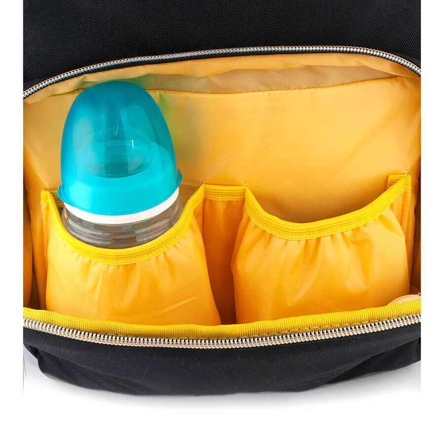 Canpol Babies, Rucksack für Mütter mit Kinderwagenbefestigung, schwarz