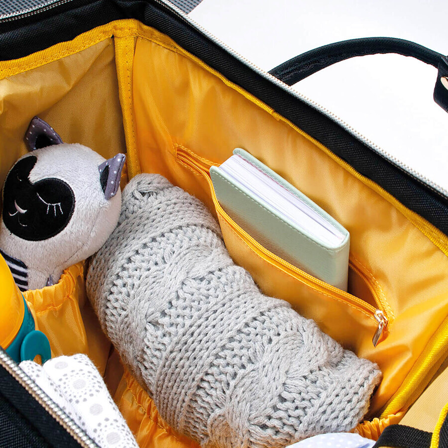 Canpol Babies, Rucksack für Mütter mit Kinderwagenbefestigung, schwarz