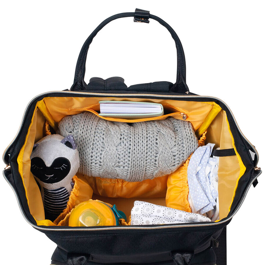 Canpol Babies, Rucksack für Mütter mit Kinderwagenbefestigung, schwarz