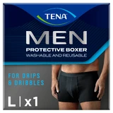Tena Men Protective Boxer, caleçon réutilisable pour l'incontinence légère, noir, taille L, 1 pièce