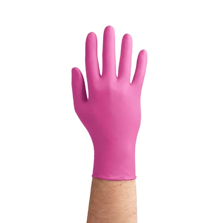 EasyCare Nitrile, Nitrilhandschuhe, unsteril, puderfrei, rosa, Größe S, 100 Stück