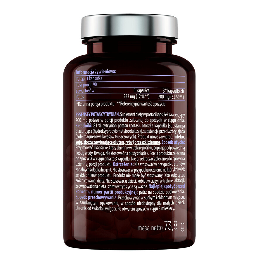 Essensey Potassium Citrate, 90 capsules