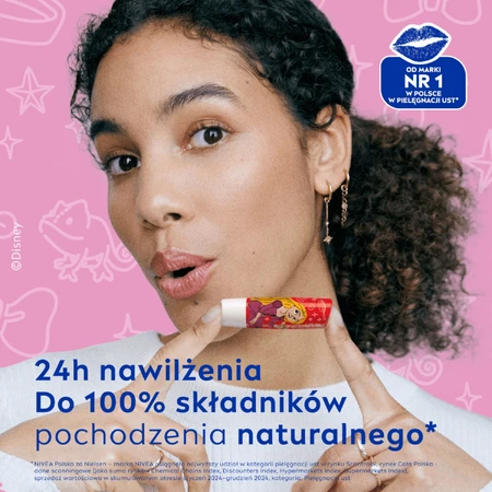 Nivea Disney Princess, nurturing lipstick, cranberry, Rapunzel, 4.8 g